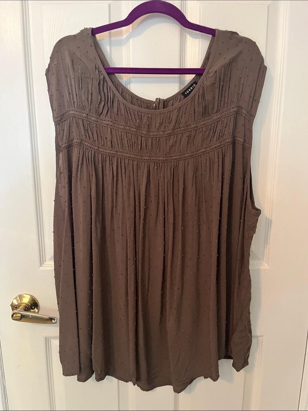 torrid Taupe Swiss Dot Sleeveless Tank
